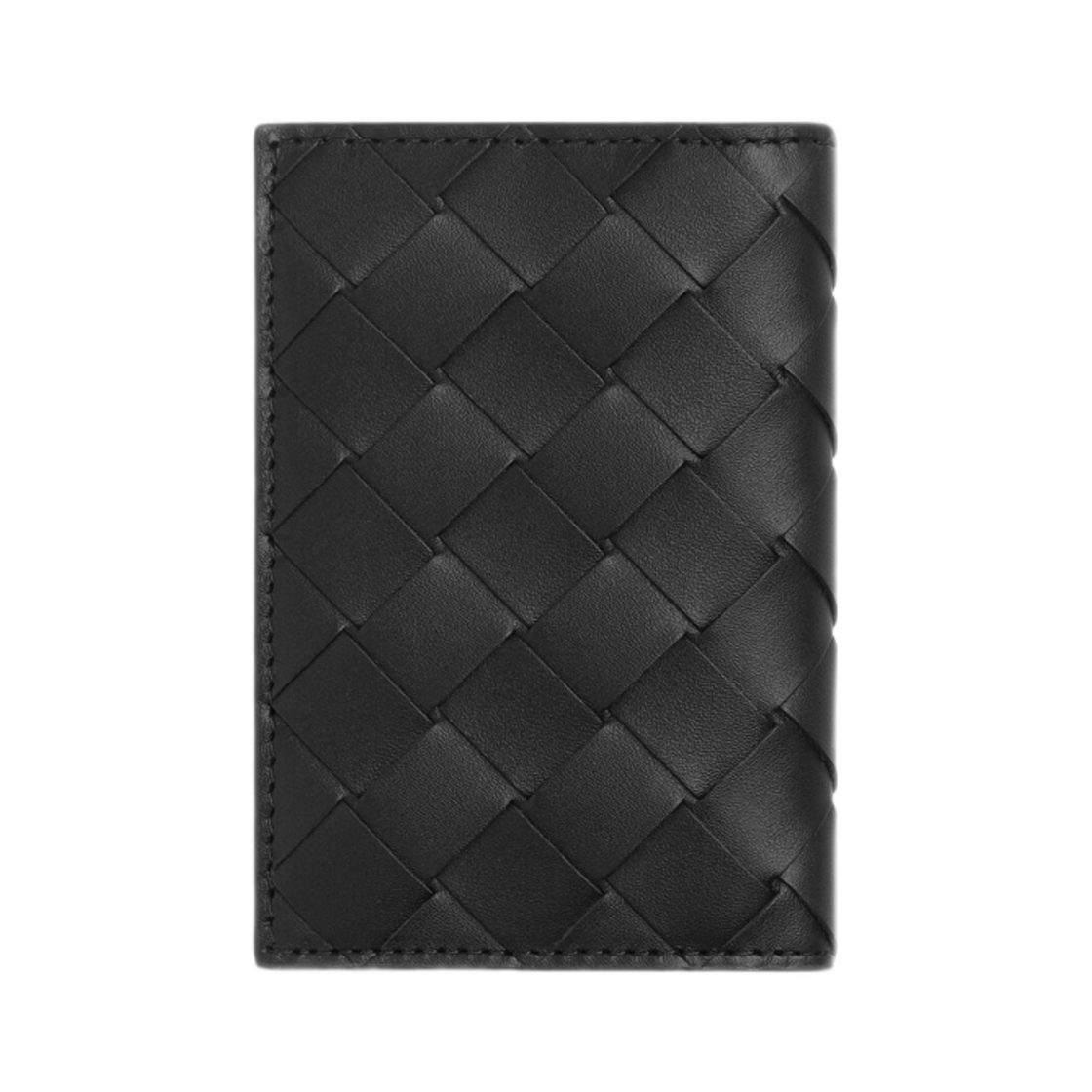 보테가 베네타 인트레치아토 플랩 카드 케이스 블랙 매더 브라운(Bottega Veneta Intrecciato Flap Card Case Black Madder Brown) - 3