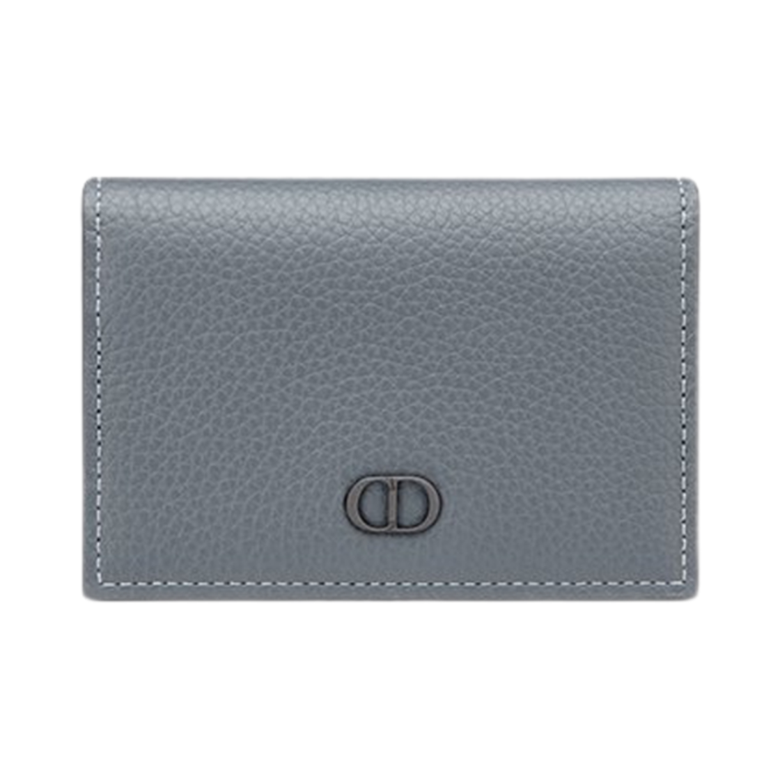 2ESCH178CDI-H830 Dior CD Icon Business Card Holder Deep Gray Grained Calfskin