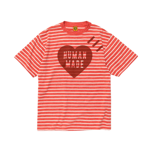 Human Made Striped Heart T-Shirt Pink