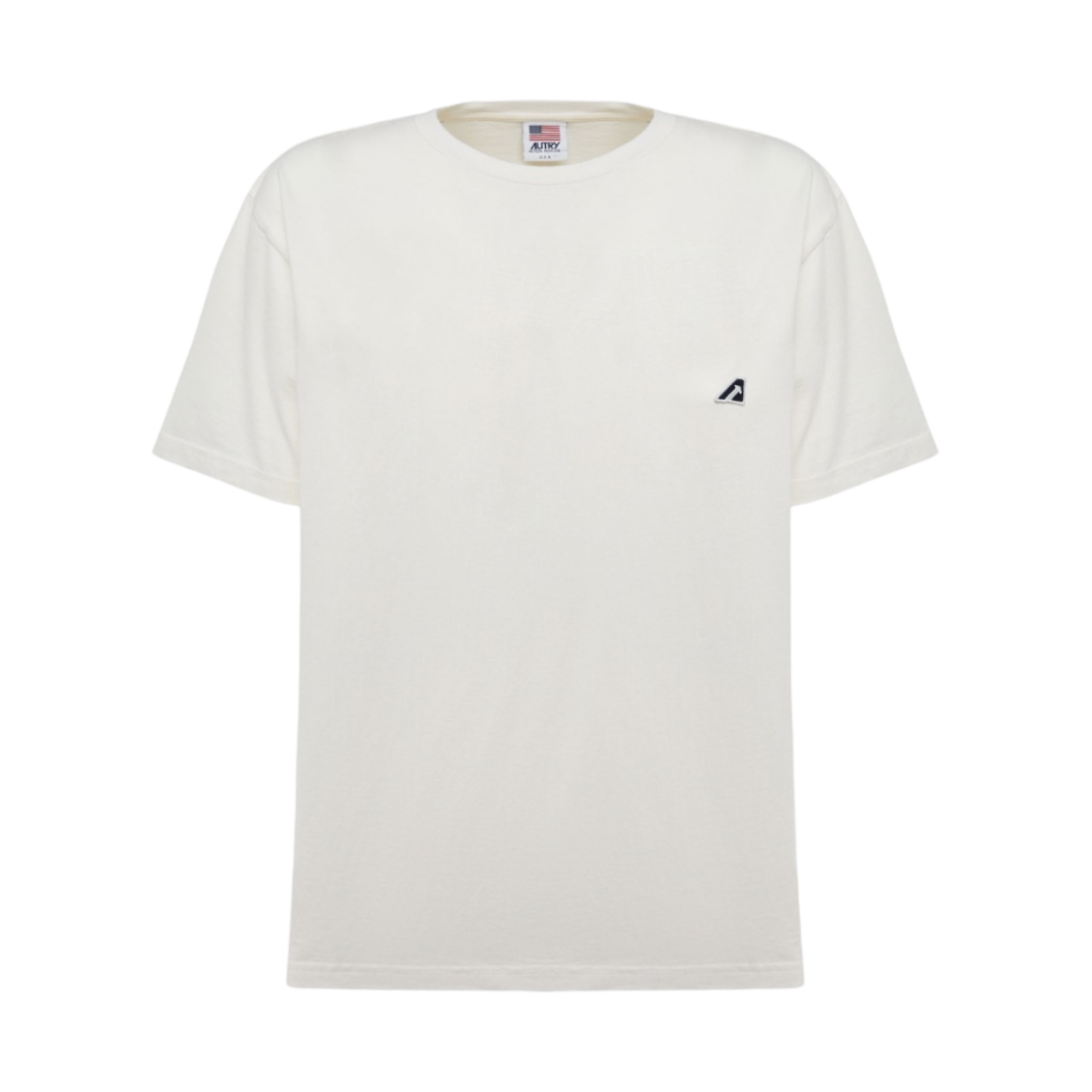 (W) 오트리 아이코닉 로고 패치 크루넥 티셔츠 화이트((W) Autry Iconic Logo Patch Crewneck T-Shirt White)