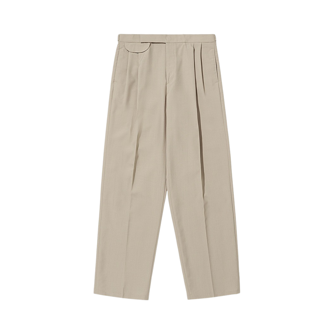 BR023PT0002C05A BY RANG Wool Blend Pleated Trousers Beige