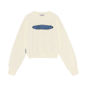 (W) Ganni Artwork Logo Sweatshirt Egret - 22FW
