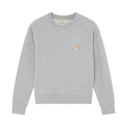 (W) Maison Kitsune Fox Head Patch Adjusted Sweatshirt Grey Melange