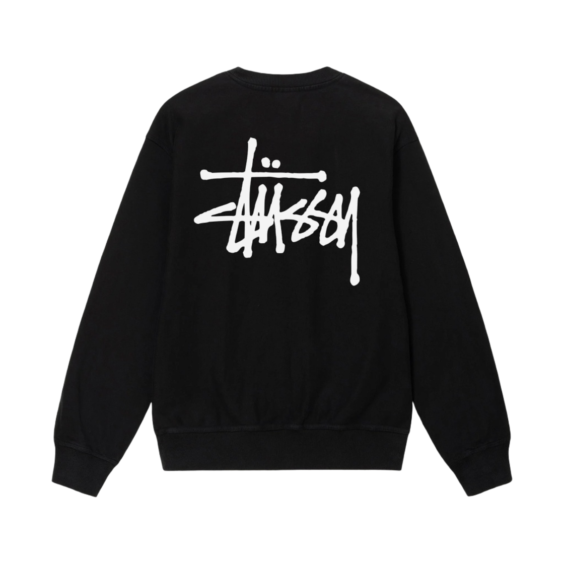 스투시 베이직 스투시 피그먼트 다이드 크루넥 블랙 | Stussy