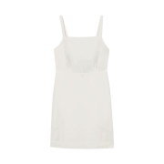 (W) COS Open Back Mini Pinafore Dress White