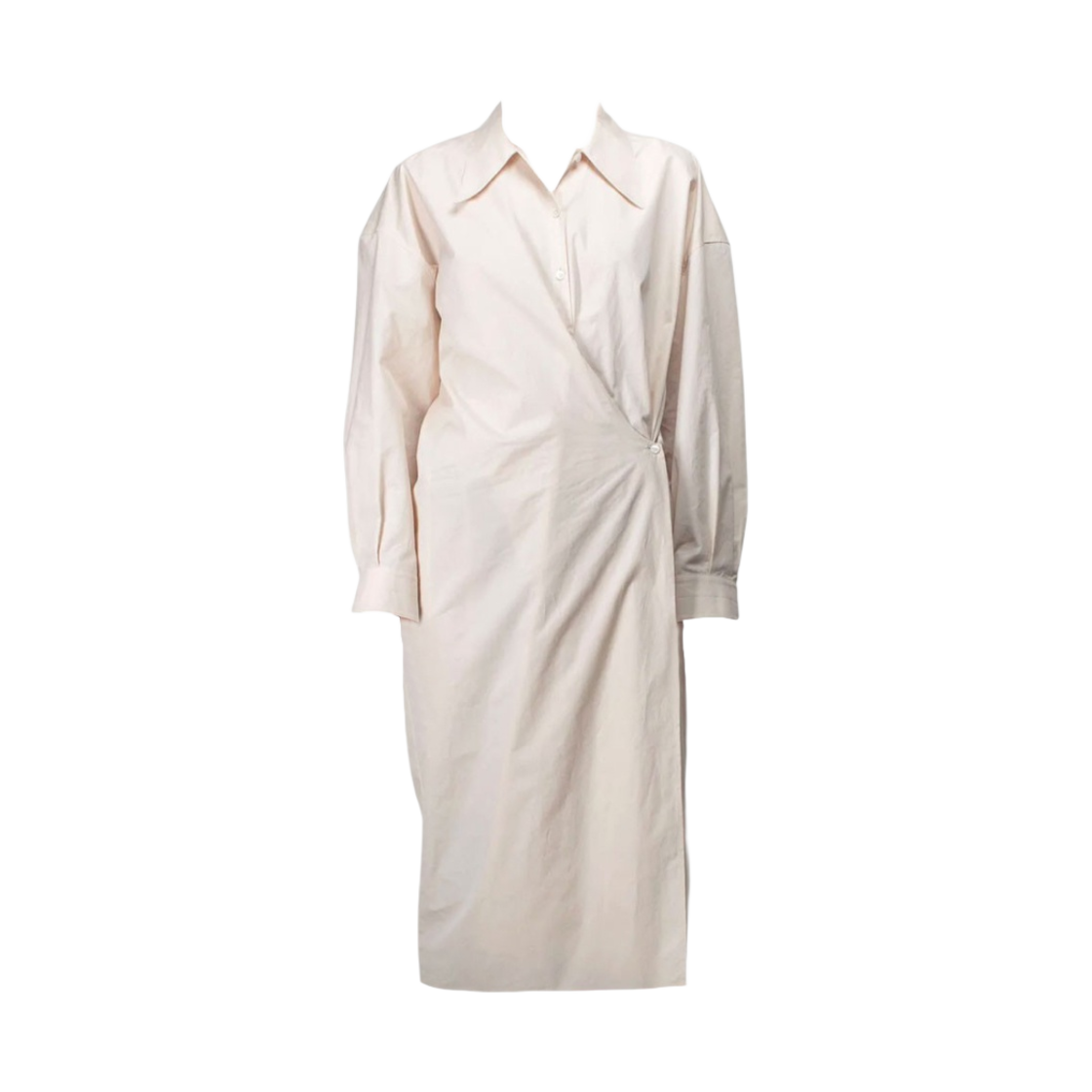 (W) 르메르 코튼 포플린 트위스티드 드레스 라이트 크림((W) Lemaire Cotton Poplin Twisted Dress Light Cream) - 1