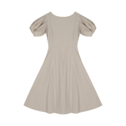 Haveless Women Signature Puff Dress Beige