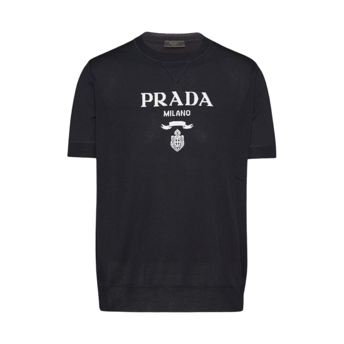 프라다 울 캐시미어 크루넥 스웨터 네이비(Prada Wool Cashmere Crewneck Sweater Navy) - 1