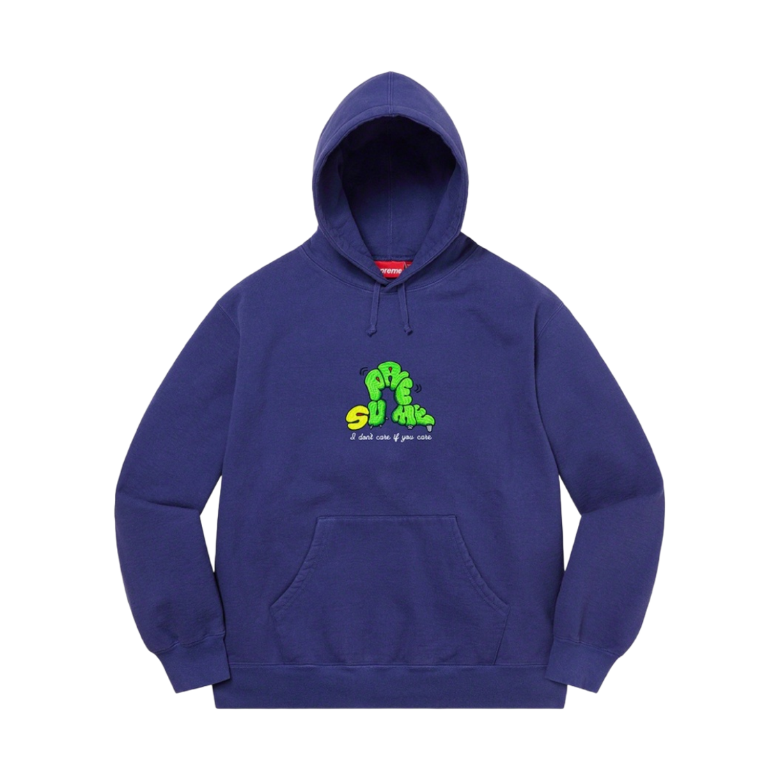 슈프림 돈 케어 후드 스웨트셔츠 워시드 네이비 - 21SS(Supreme Don't Care Hooded Sweatshirt Washed Navy - 21SS) - 1