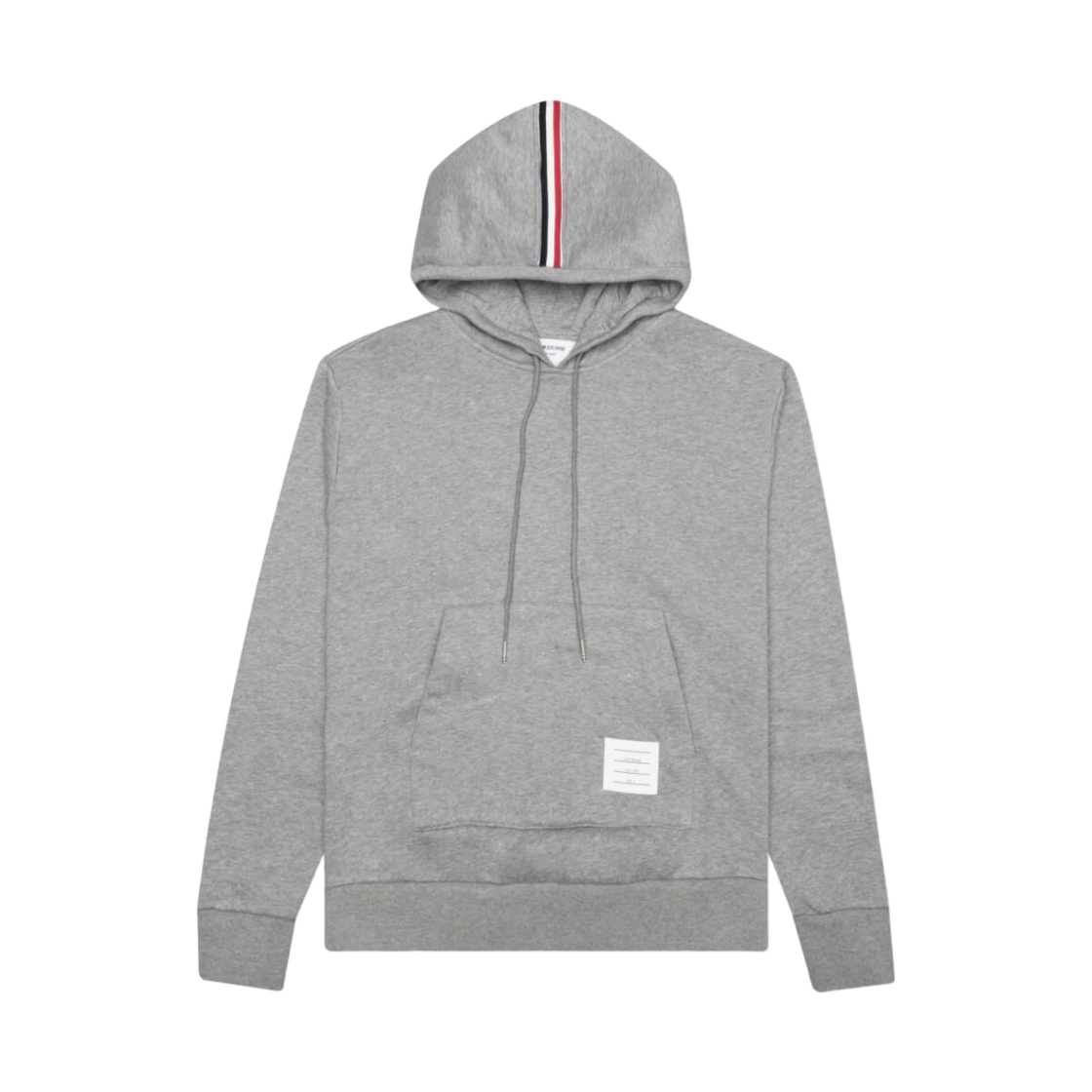 톰브라운 클래식 루프백 센터 백 RWB 스트라이프 후드 풀오버 라이트 그레이(Thom Browne Classic Loopback Center Back RWB Stripe Hoodie Pullover Light Grey) - 1