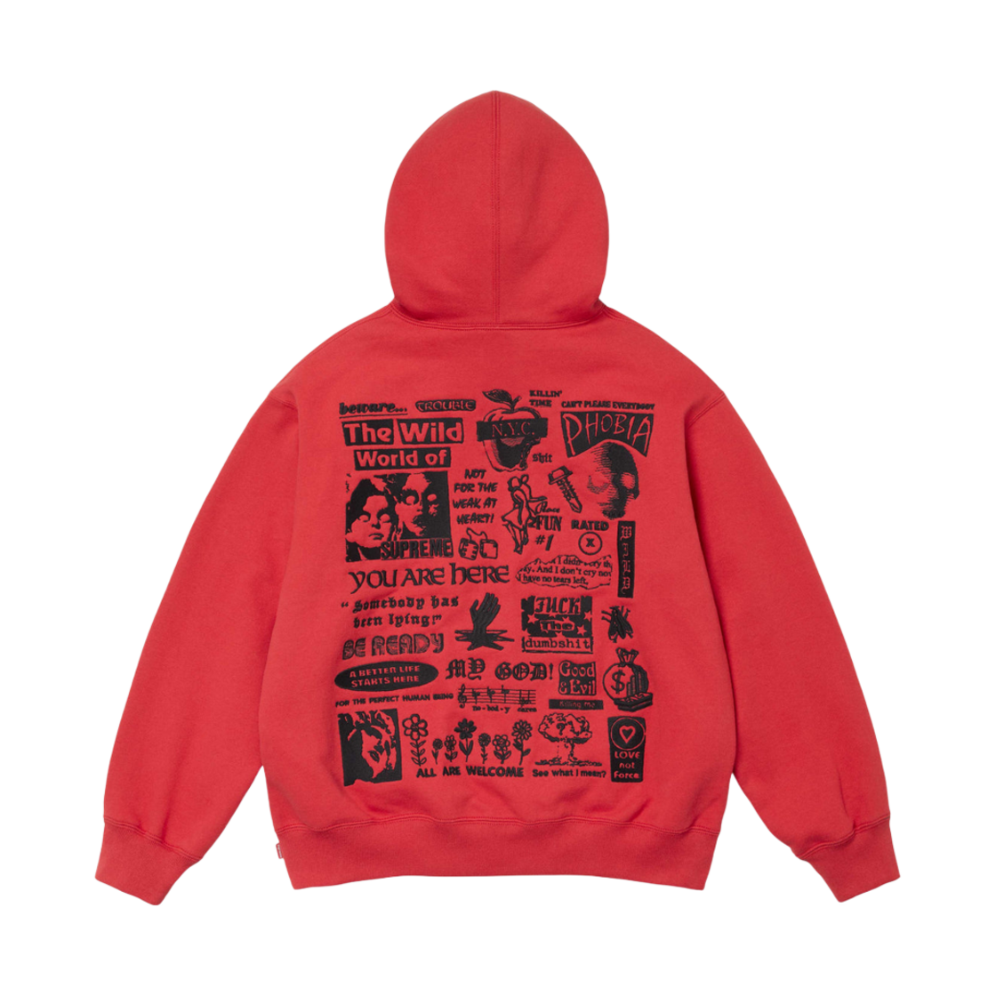 - Supreme Wild Embroidered Hooded Sweatshirt Burnt Red - 24FW - 대표 이미지 #1