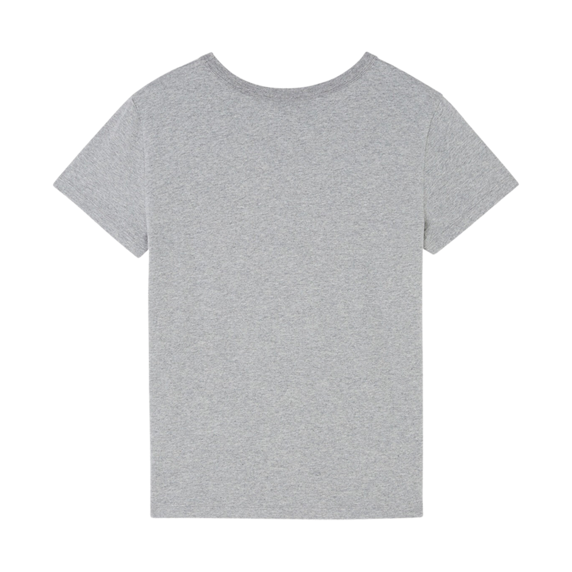 (W) 메종 키츠네 티셔츠 트라이컬러 폭스 패치 그레이 멜란지((W) Maison Kitsune T-Shirt Tricolor Fox Patch Grey Melange) - 2