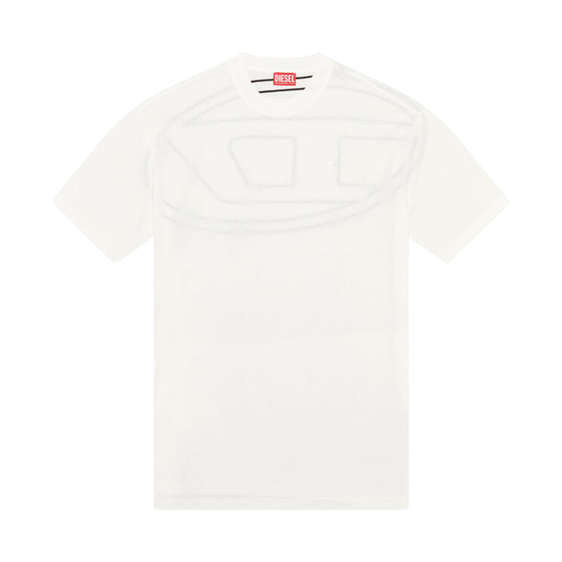 A113020HGAM-141 Diesel T-Shirt with Maxi Oval D Embroidery White