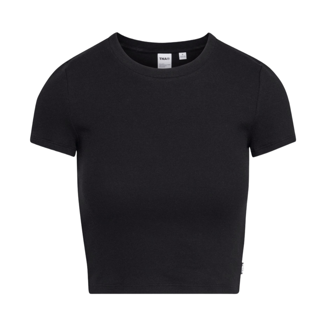 (W) 아리찌아 Tna 홈스트레치 크루 웨이스트 티셔츠 블랙((W) Aritzia Tna Homestretch Crew Waist T-Shirt Black)