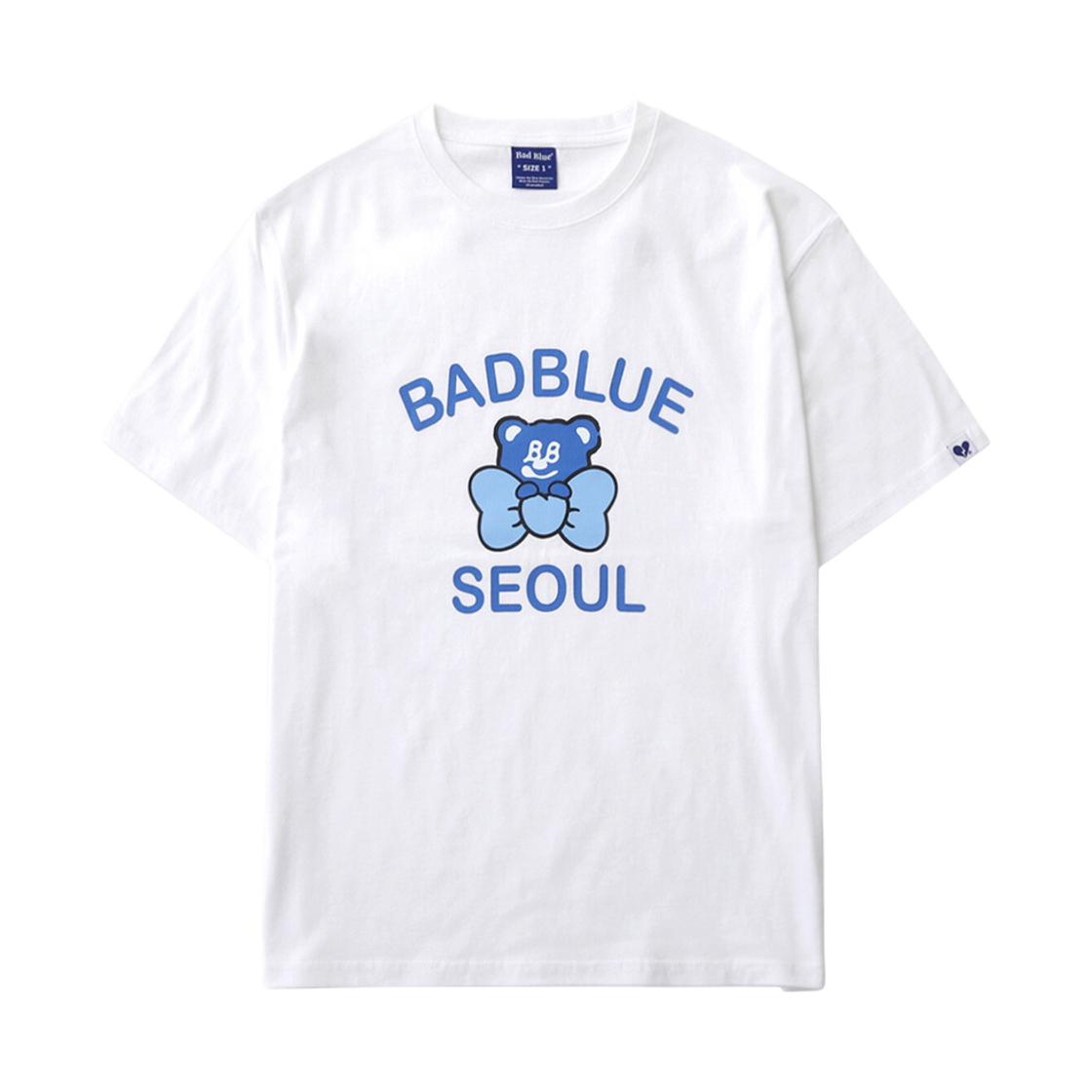 배드블루 베드베어 서울 티 화이트(BadBlue Badbear Seoul Tee White)