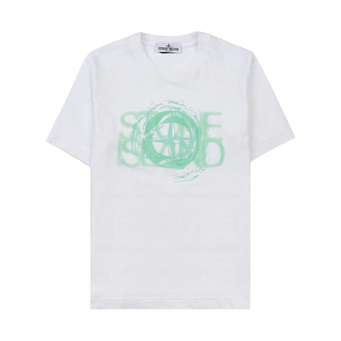 (키즈) 스톤 아일랜드 21054 로고 프린트 코튼 저지 티셔츠 화이트 - 23SS((Kids) Stone Island 21054 Logo Print Cotton Jersey T-Shirt White - 23SS) - 1