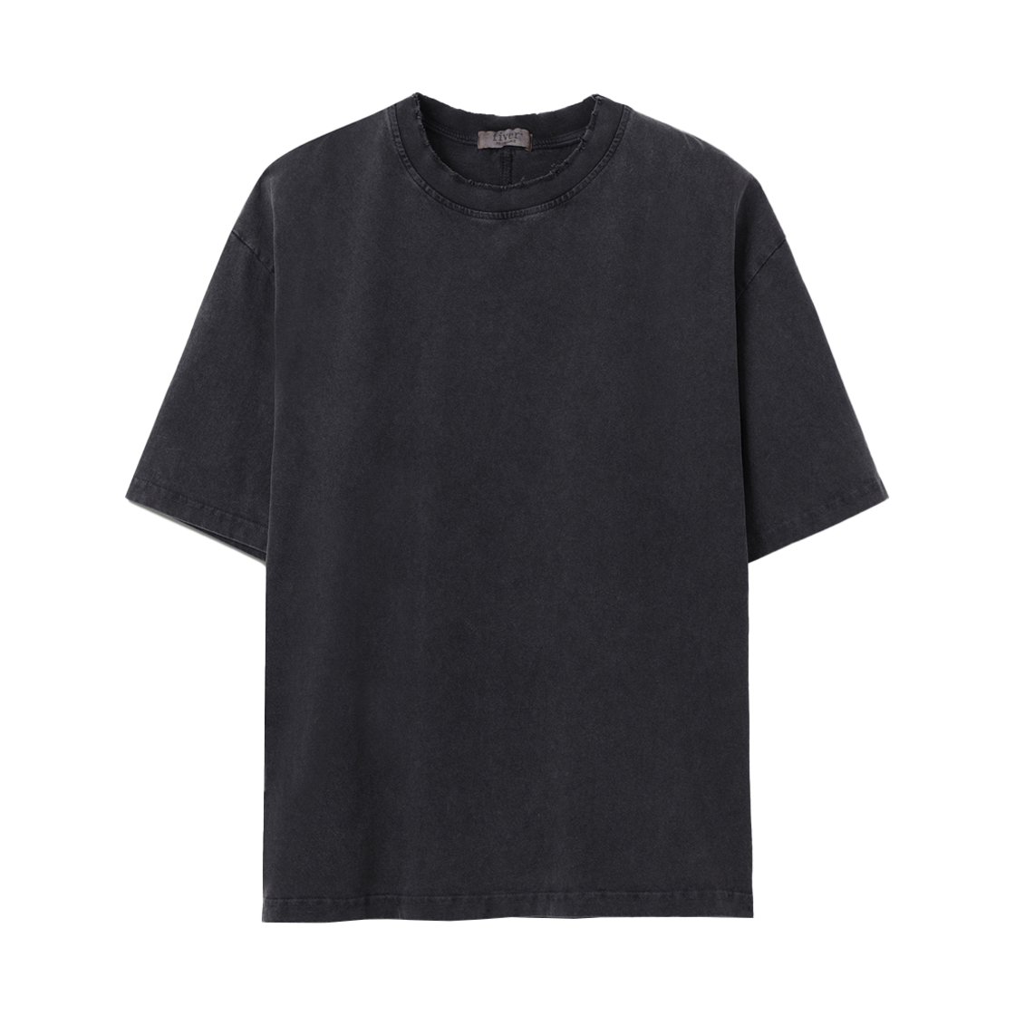 시리즈 스톤 워시 빈티지 넥 티 차콜(Series Stone Wash Vintage Neck T Shirt Charcoal) - 1