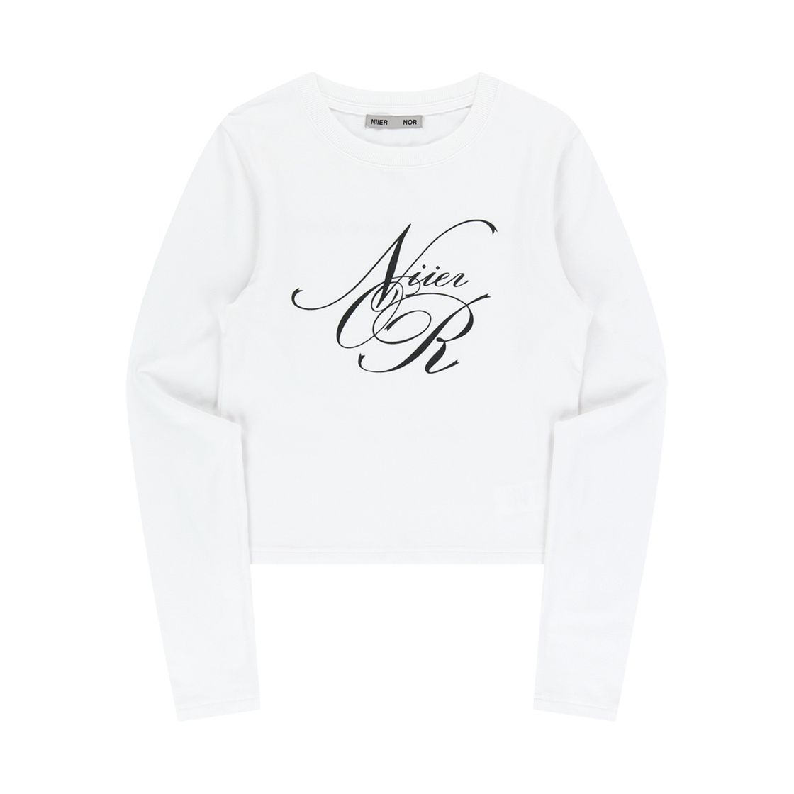 니어 노어 레터링 롱슬리브티 화이트(NIIER NOR Lettering Ls Tee White)