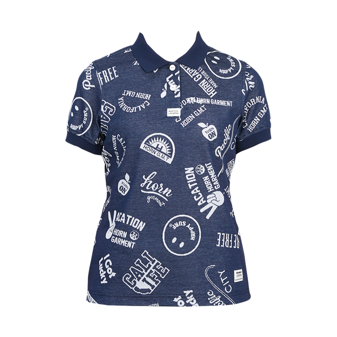HCW-2A-AP15 (W) Horn Garment Golf Wear Polo T-Shirt Navy