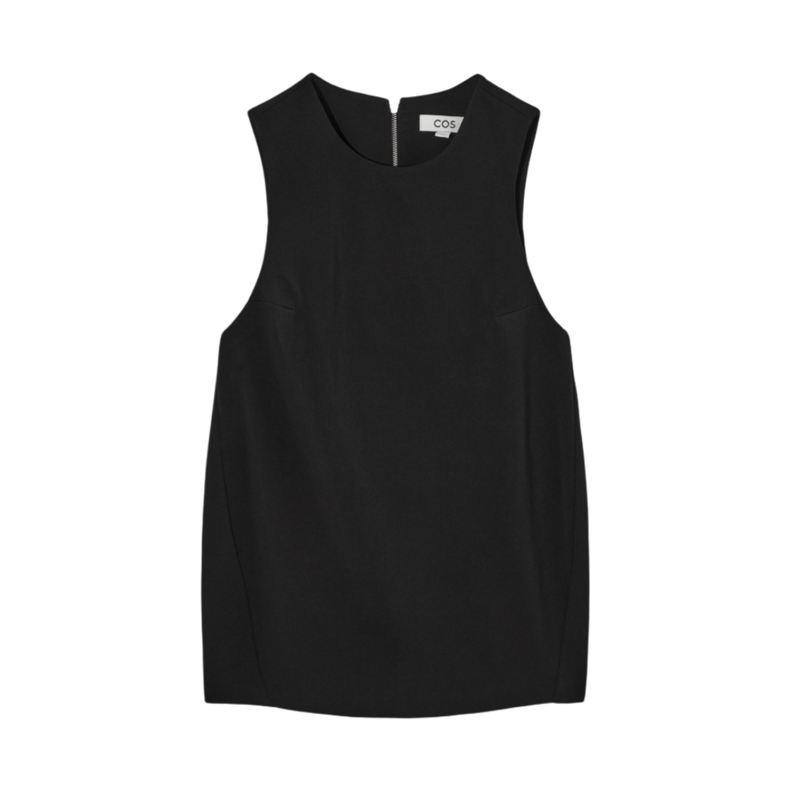 (W) 코스 슬리브리스 크레이프 탑 블랙((W) COS Sleeveless Crepe Top Black) - 1