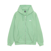 Stussy Stock Logo Zip Hoodie Washed Zephyr Green