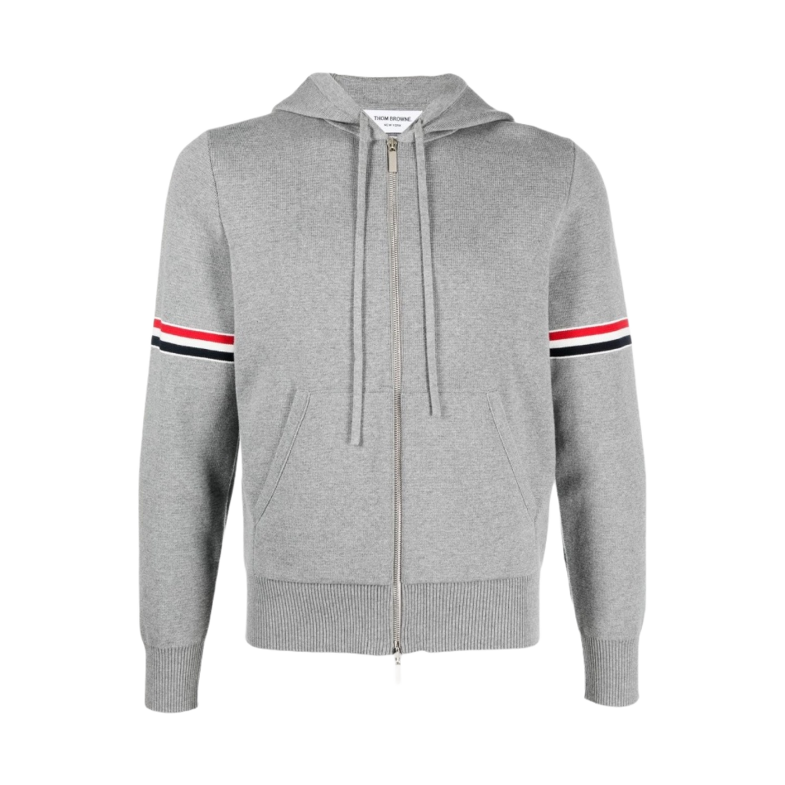 톰브라운 코튼 밀라노 암밴드 후디 라이트 그레이(Thom Browne Cotton Milano Armband Hoodie Light Grey)