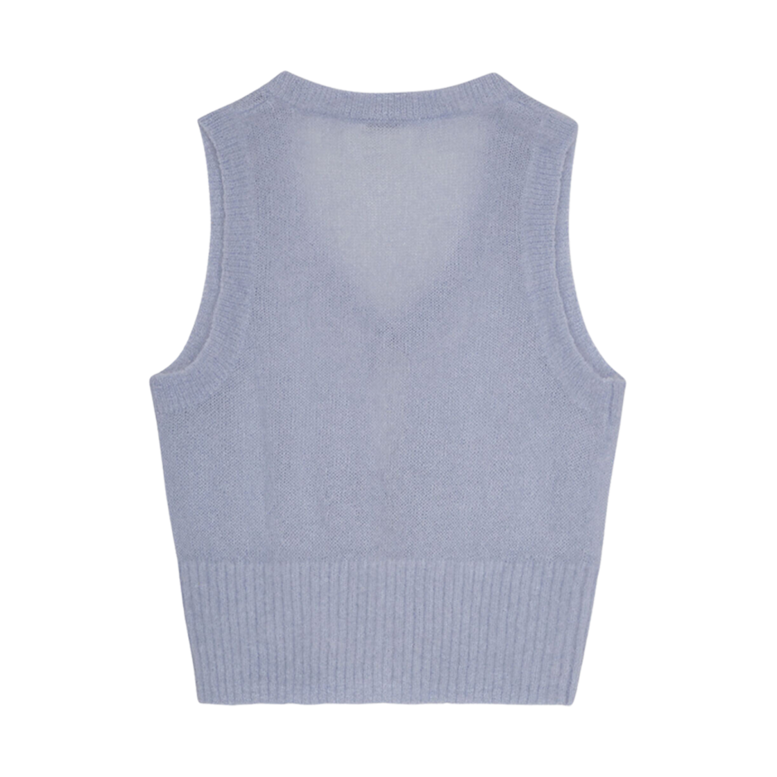 (W) 가니 블루 타이 스트링 베스트 헤더((W) Ganni Blue Tie String Vest Heather) - 2