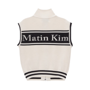 (W) Matin Kim Spell Point Stripe Knit Vest Ivory