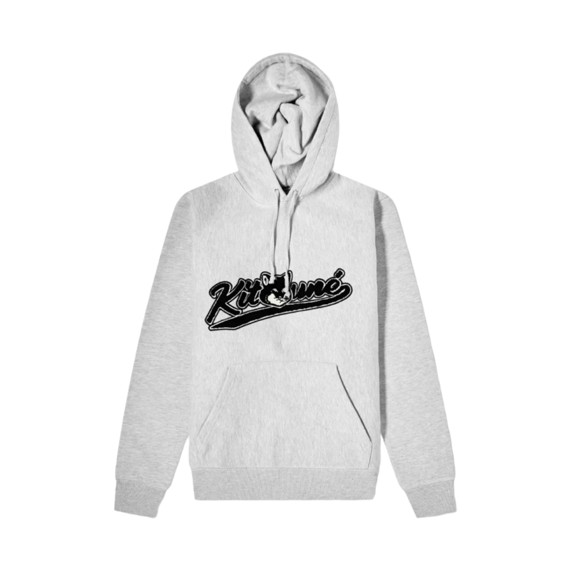 GU00308KM0017 Maison Kitsune Varsity Fox Regular Hoodie Grey Melange