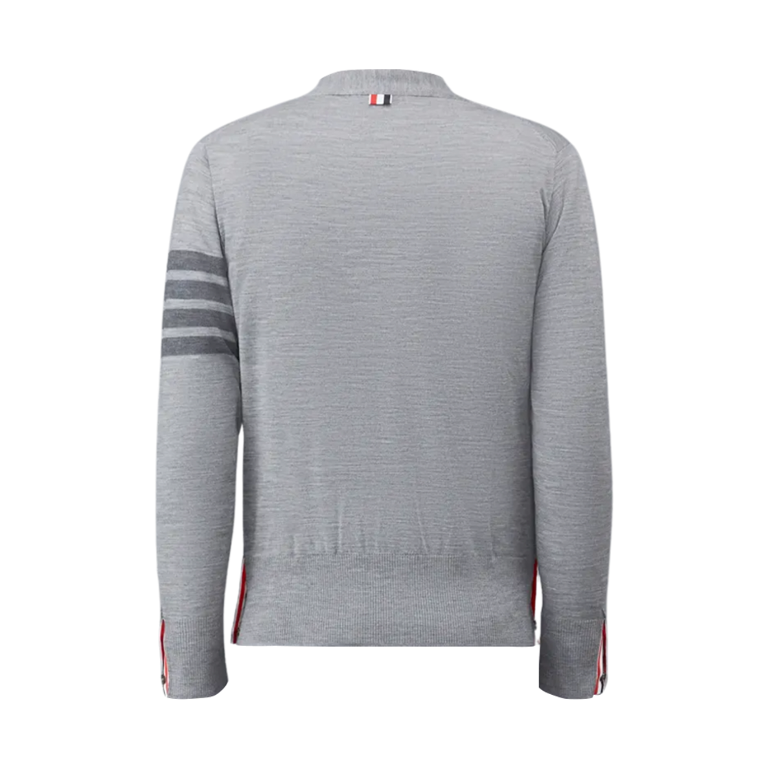 톰브라운 울 사선 브이넥 가디건 라이트 그레이(Thom Browne Wool 4-Bar V-Neck Cardigan Light Grey) - 2