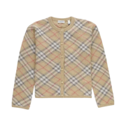 (Kids) Burberry Vintage Check Alpaca Cardigan Pale Stone