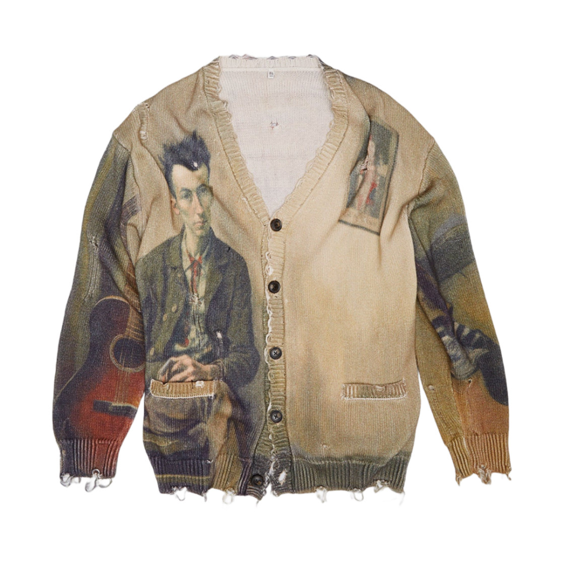 (W) R13 프린티드 보이프렌드 가디건 프린티드 포트레이트((W) R13 Printed Boyfriend Cardigan Printed Portrait)