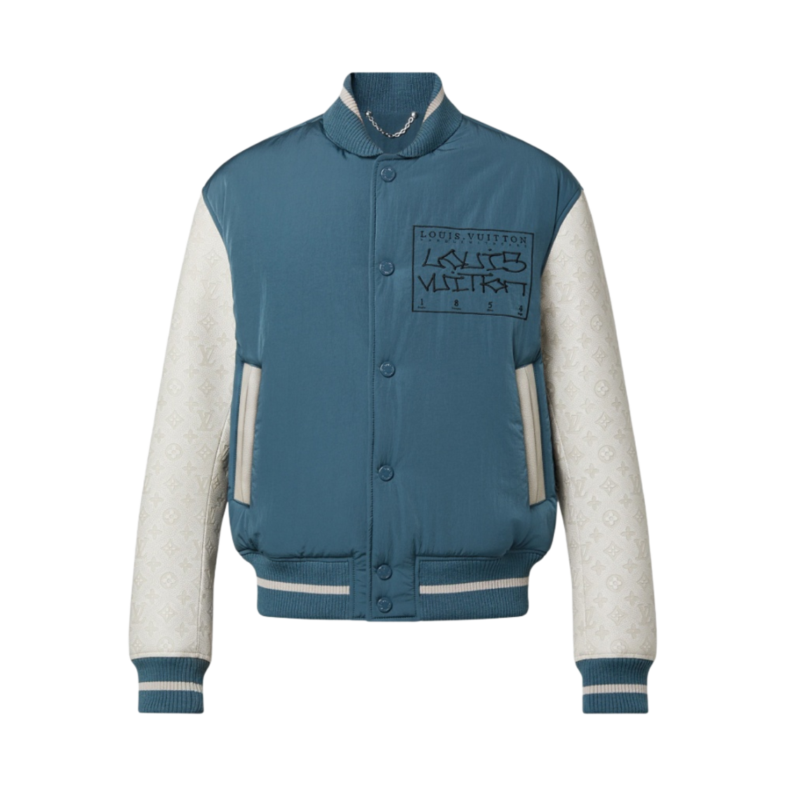 루이비통 믹스드 레더 테디 블루종 그레이 블루(Louis Vuitton Mixed Leather Teddy Blouson Grey Blue) - 1