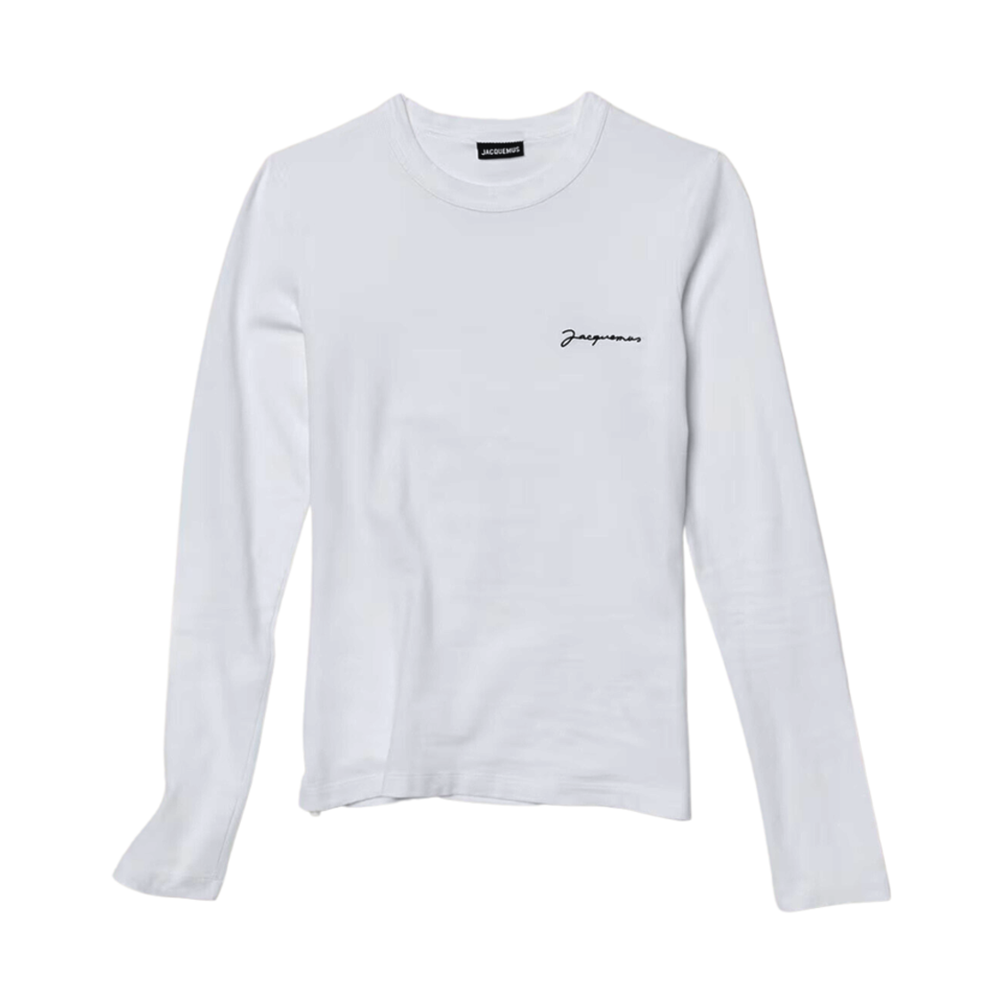 (W) 자크뮈스 르 브로데 멘체스 롱구에스 자수 로고 롱슬리브 티셔츠 화이트((W) Jacquemus Le Brodé Manches Longues Embroidered Logo Long Sleeve T-Shirt White) - 1