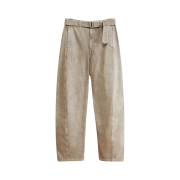 Lemaire Twisted Belted Pants Heavy Snowy Denim Snow Beige