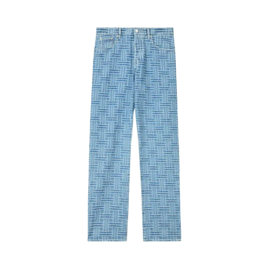 겐조 위브 재패니즈 데님 보탄 루즈 진 블리치드 블루 데님(Kenzo Weave Botan Loose Jeans in Japanese Denim Bleached Blue Denim)