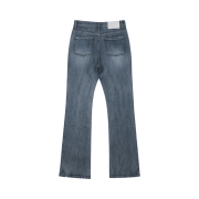 (W) Bohemian Seoul Semi-Boots Cut Denim Pants Rain Blue