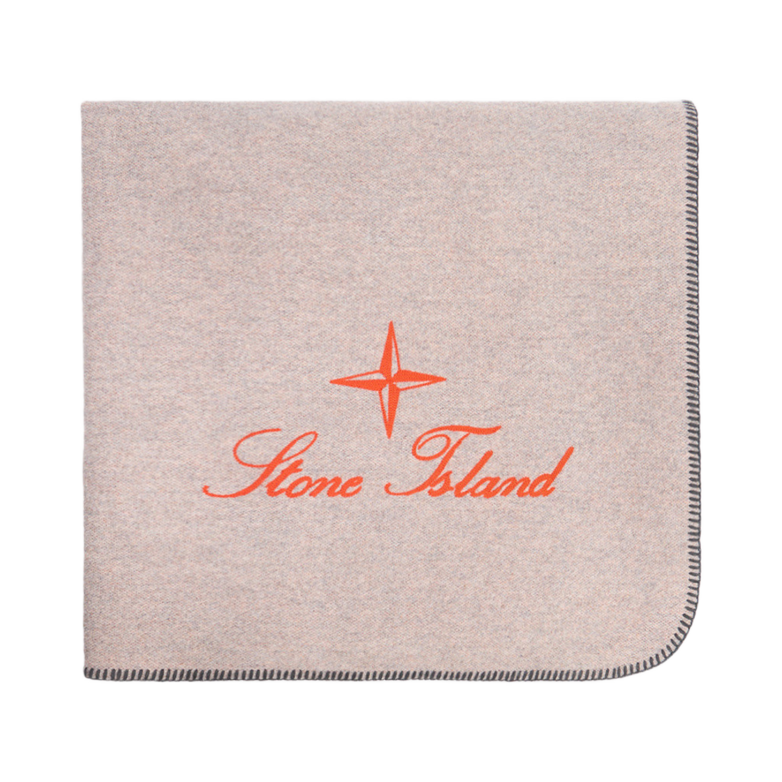 스톤 아일랜드 9800001 파노 더블 더블 사이디드 블랭킷 자수 디테일 그레이 - 25SS(Stone Island 9800001 Panno Double Double Sided Blanket with Embroidered Details Grey - 25SS)