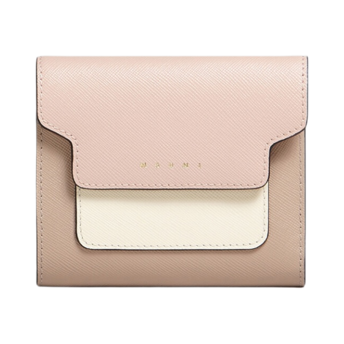 마르니 사피아노 트라이폴드 지갑 카밀리아 토크(Marni Saffiano Tri-Fold Wallet Camellia Talc)