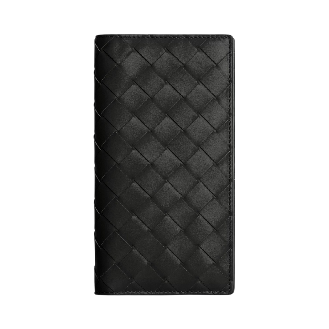676592VCPQ48803 Bottega Veneta Slim Intrecciato Long Wallet Black