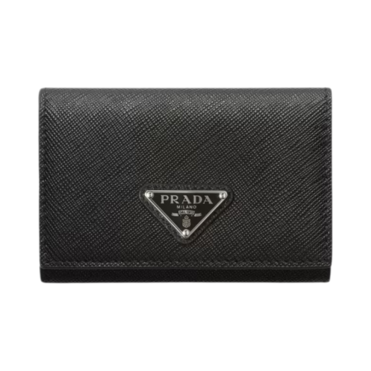 1MC110-QHH-F0632 Prada Saffiano Leather Card Holder Black