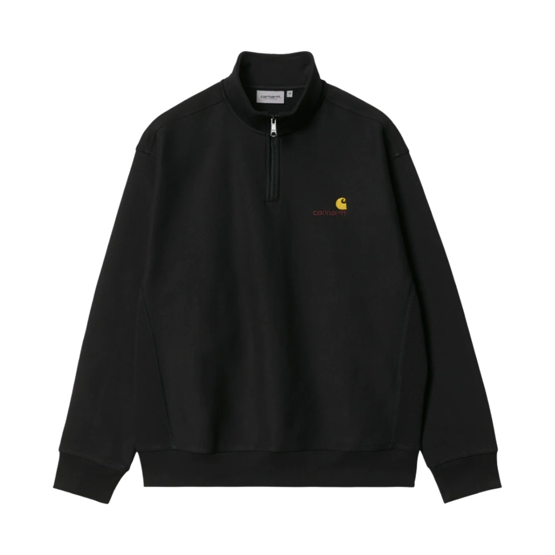 칼하트 WIP 하프 집 아메리칸 스크립트 스웨트셔츠 블랙(Carhartt WIP Half Zip American Script Sweatshirt Black)