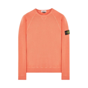 Stone Island 66360 Garment Dyed Malfile Fleece Crewneck Sweatshirt Orange - 22SS