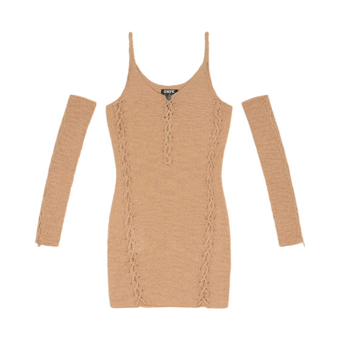 (W) 에스엠에프케이 와일드월드 데저트 타란튤라 니트 드레스 위트((W) SMFK Wildworld Desert Tarantula Knitted Dress Wheat)