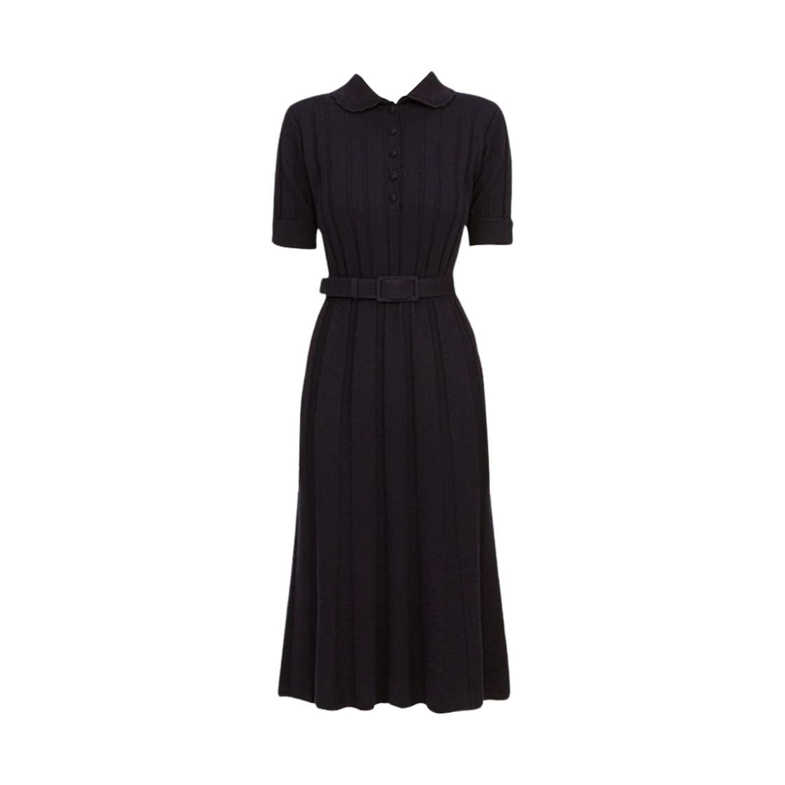 (W) 톰브라운 울 폴로 드레스 네이비((W) Thom Browne Wool Polo Dress Navy) - 1