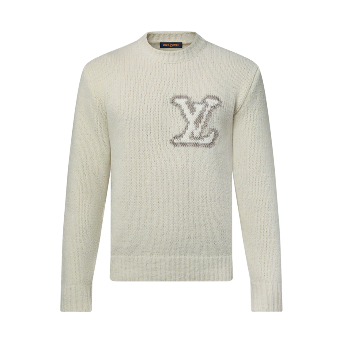 루이비통 LV 인타르시아 크루넥 니트 밀키 화이트(Louis Vuitton LV Intarsia Crewneck Knit Milky White)