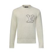 Louis Vuitton LV Intarsia Crewneck Knit Milky White