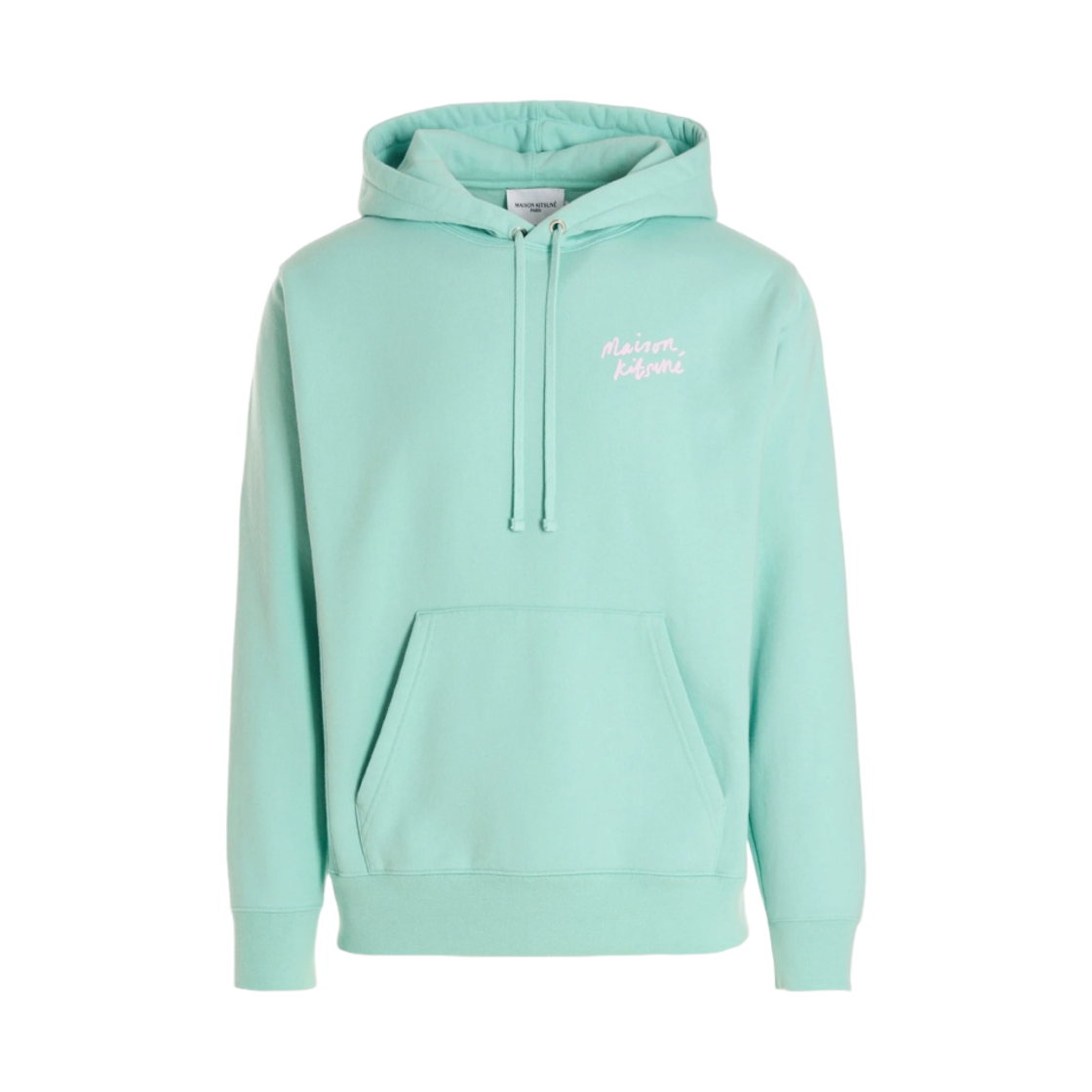 IU00330KM0020-P322 Maison Kitsune Mini Handwriting Relaxed Hoodie Mist Green