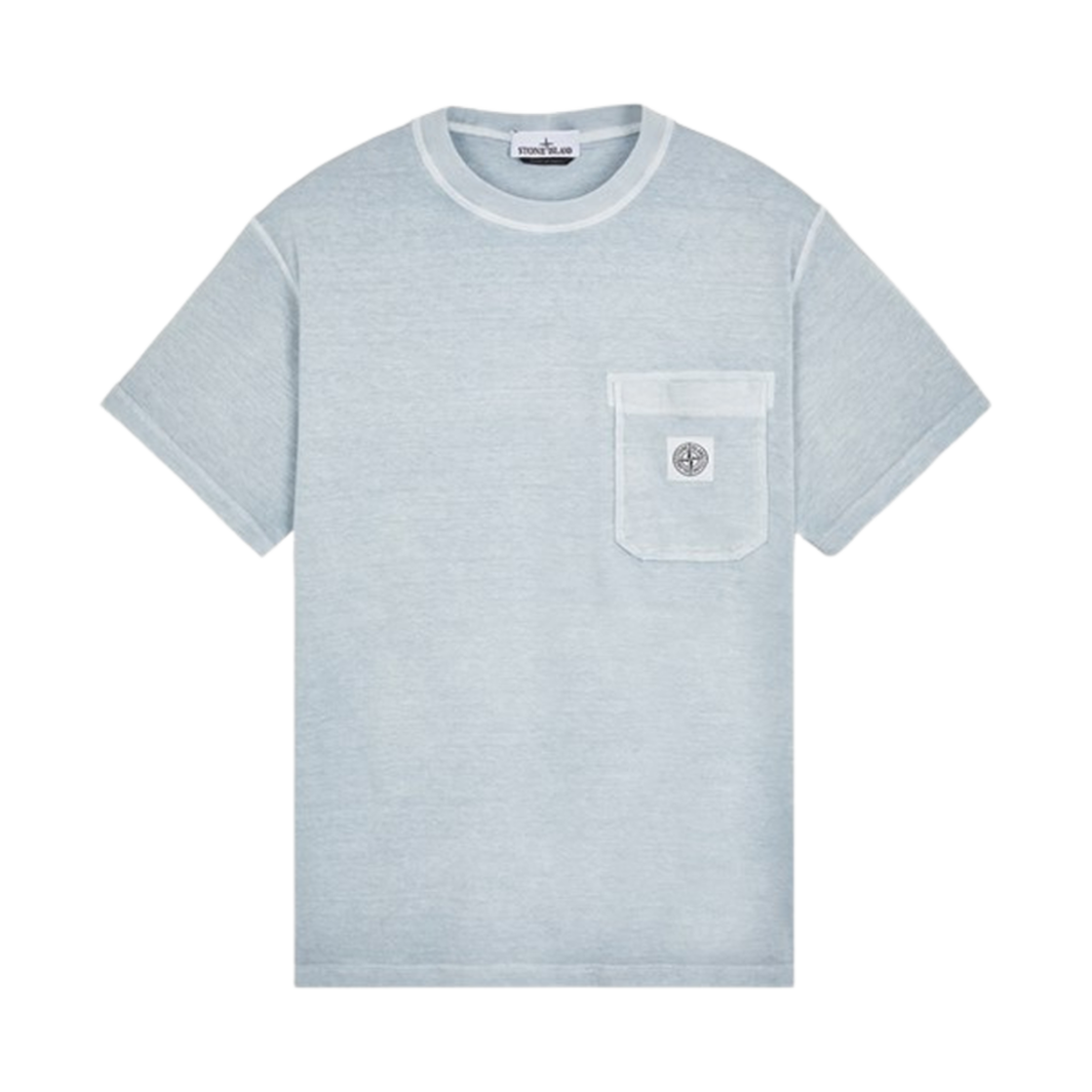 801521957-V0141 Stone Island 21957 Fissato Treatment Short Sleeve Organic Cotton T-Shirt Sky Blue - 24SS