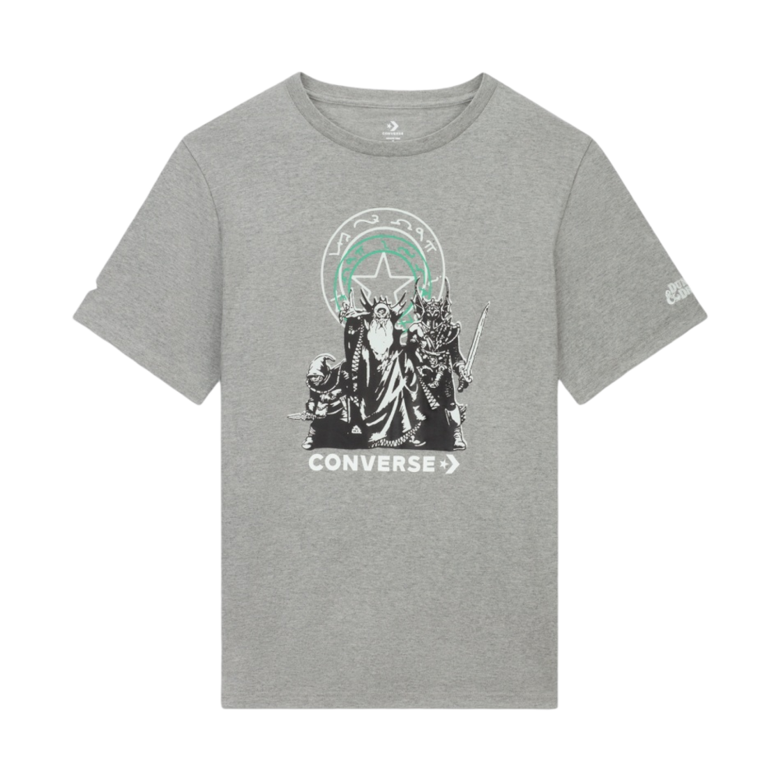 컨버스 x 던전 앤 드래곤 캐릭터 티셔츠 빈티지 그레이 헤더(Converse x Dungeons & Dragons Character T-Shirt Vintage Grey Heather)
